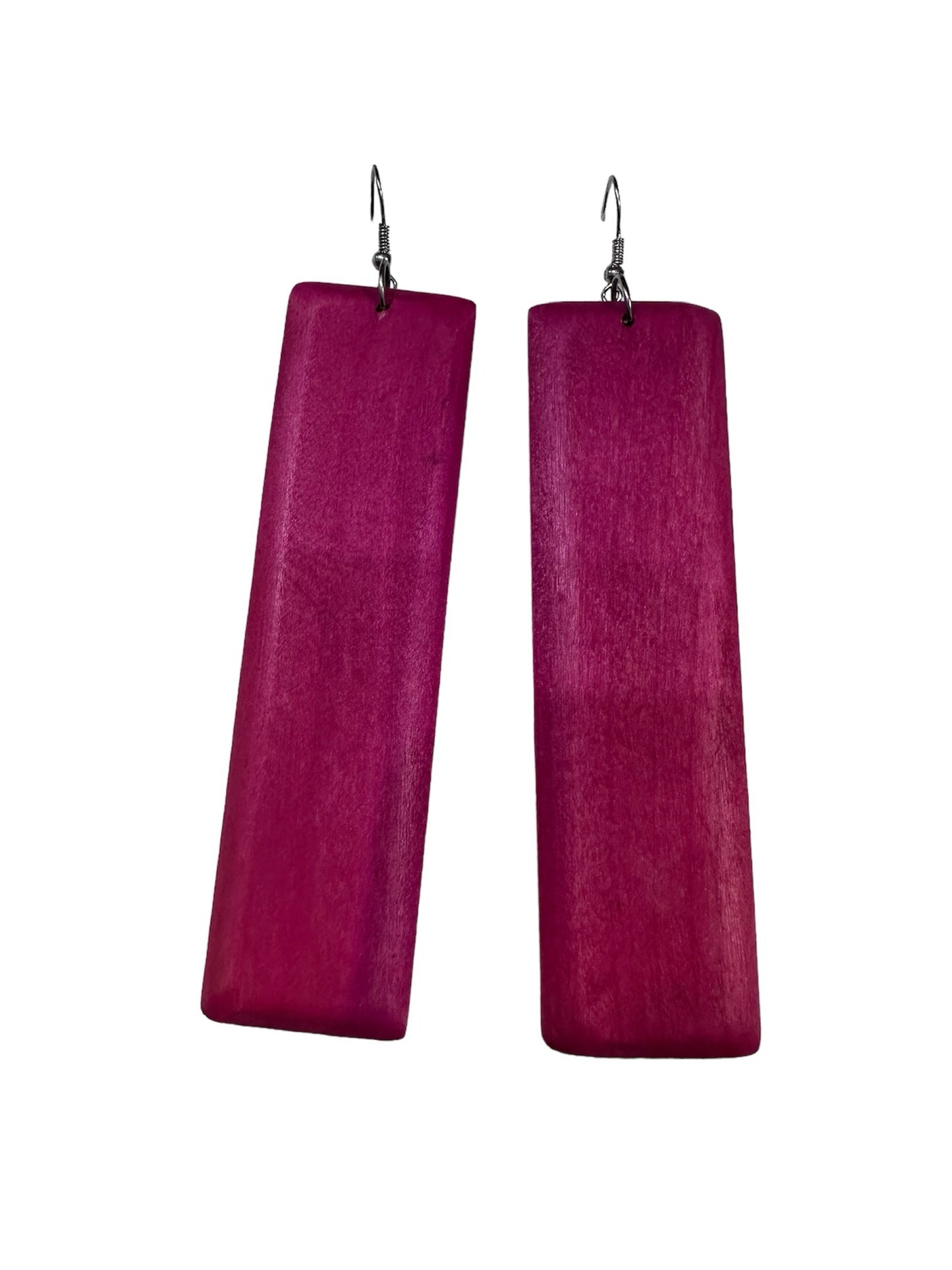 Pink Wooden Earrings