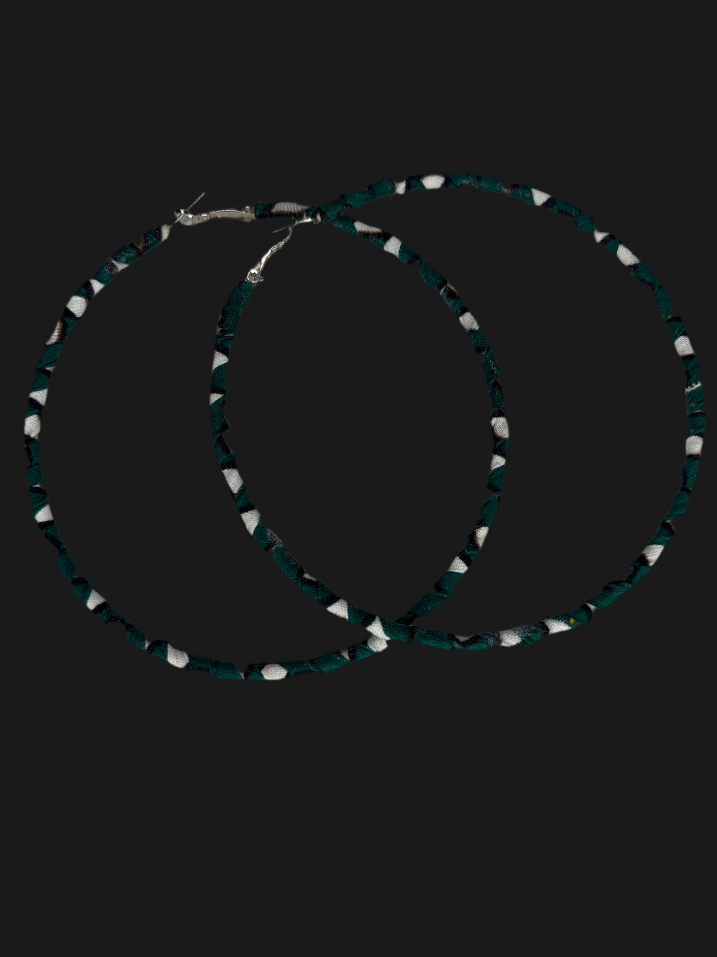 Hope Hoops Earrings( Green & White)