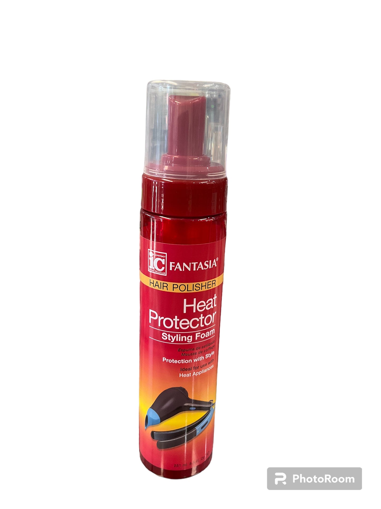 Ic Fantasia Hair Polisher Heat Protector Styling Foam 251 ml 8.5 Fl.0z e