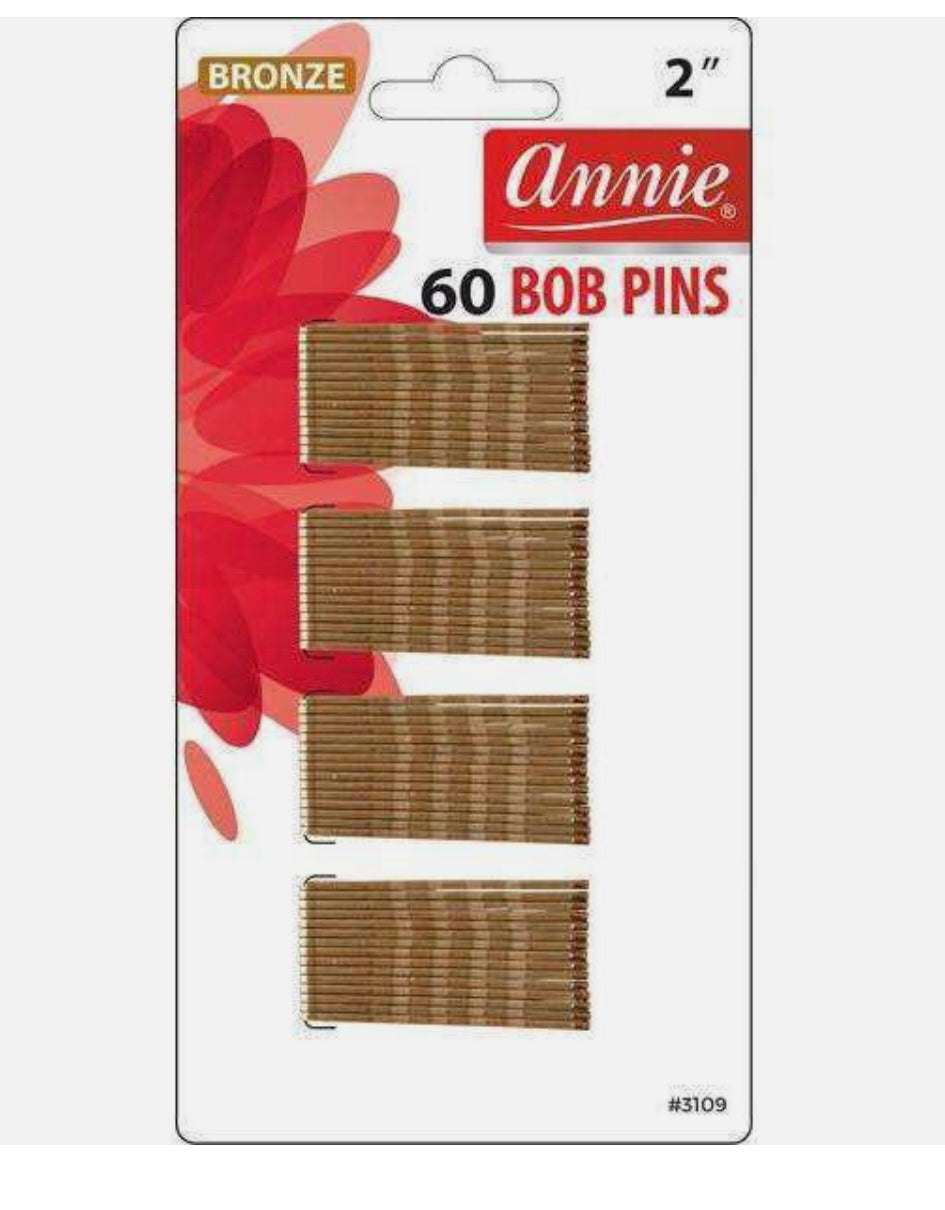 ANNIE 60 BOB PINS WITH RUBBER TIPS
2" BRONZE #3109 CRIMPED