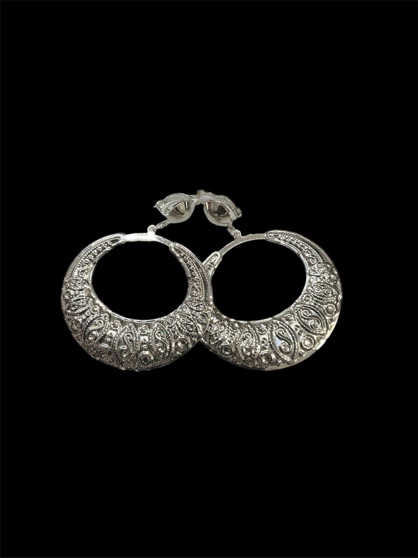 Clip on silver earrings