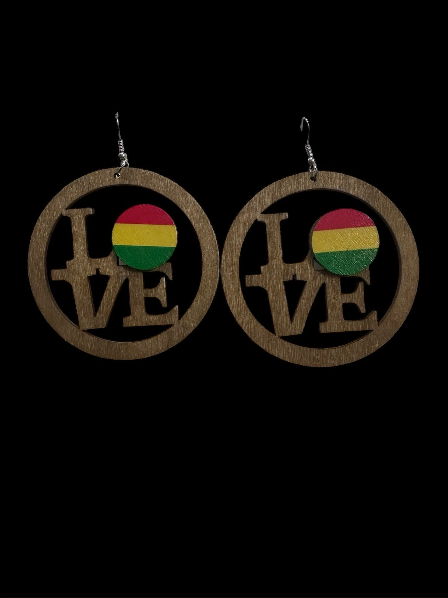 Love Wooden Earrings