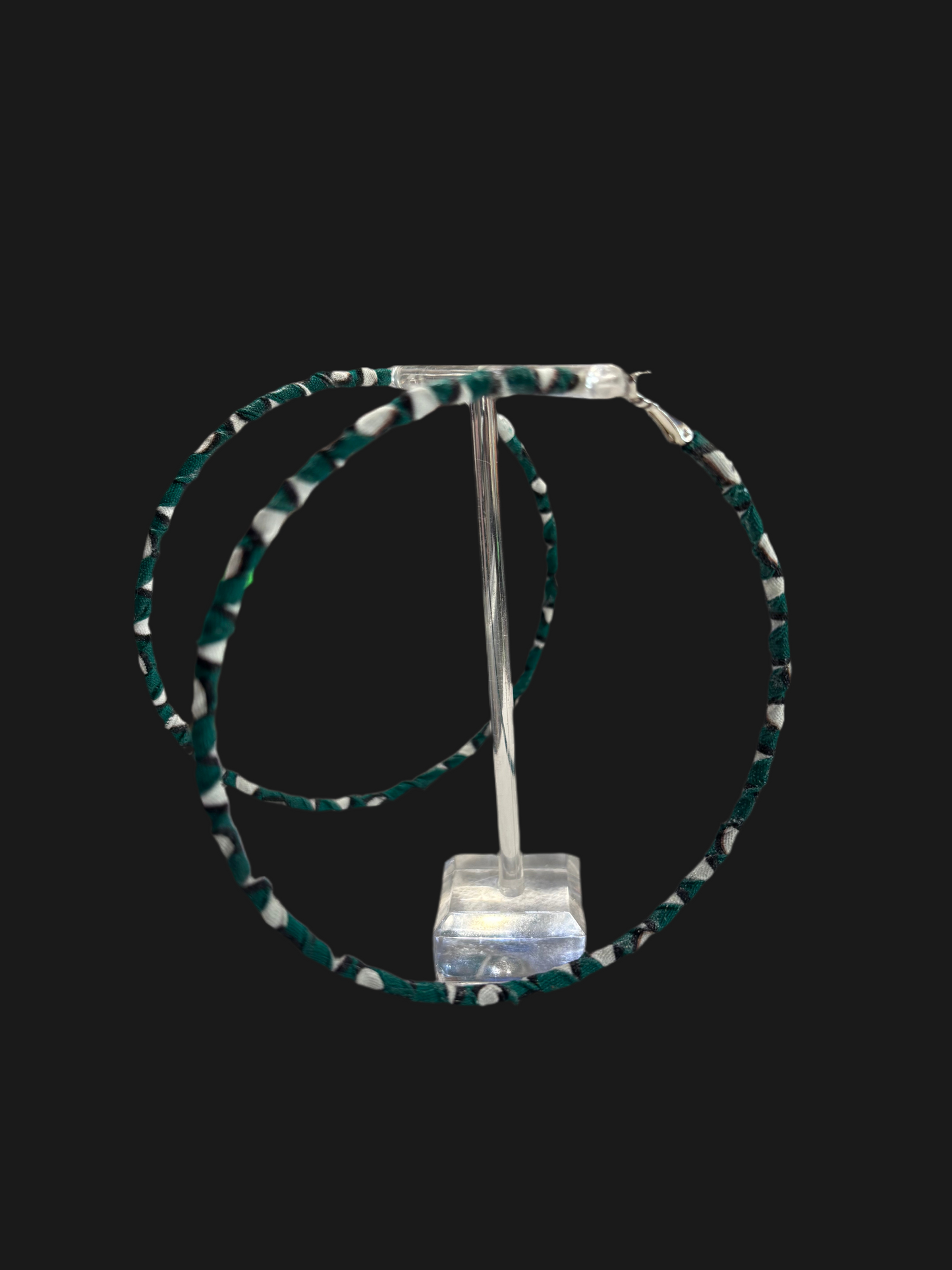 Hope Hoops Earrings( Green & White)