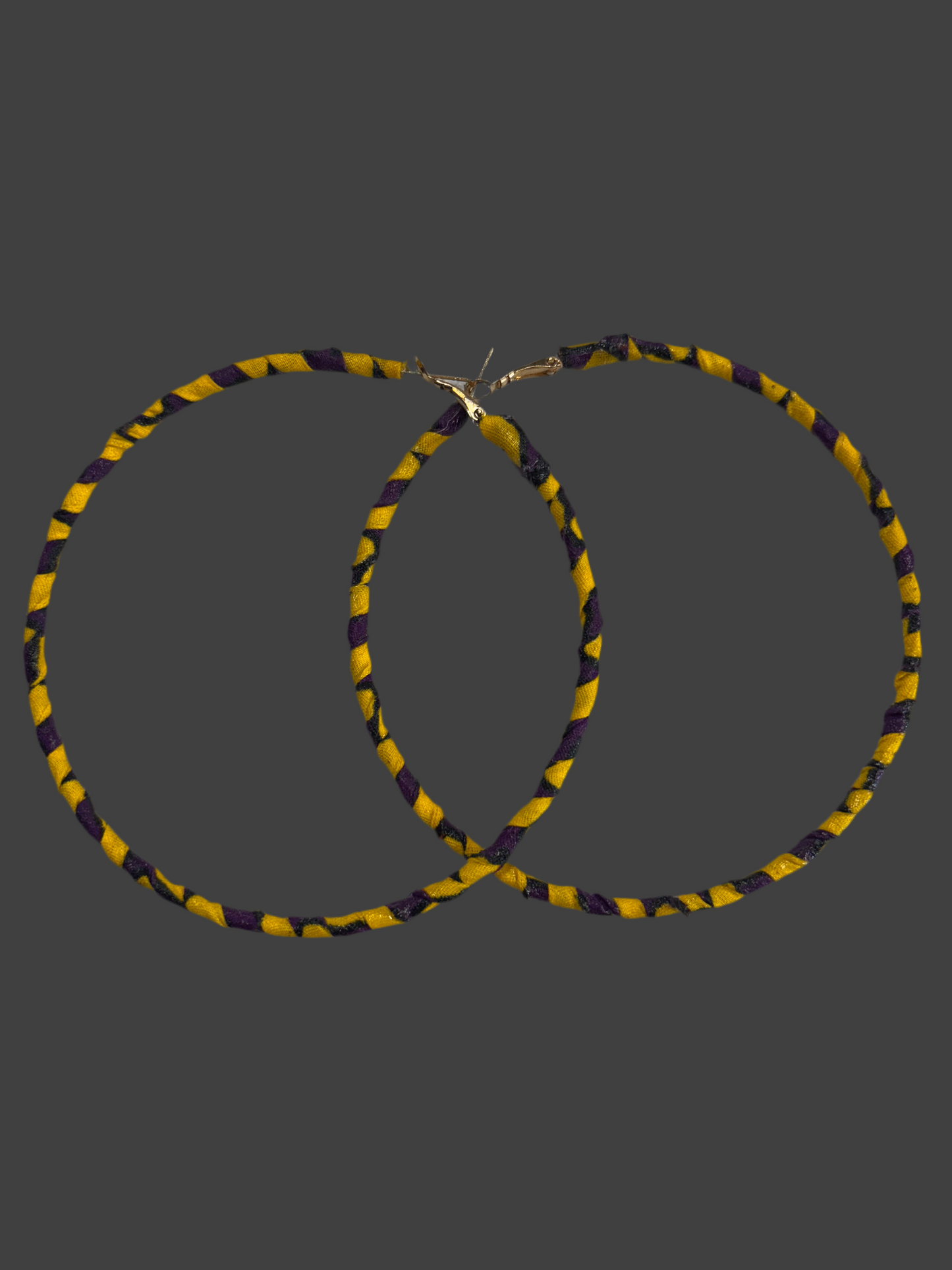 Grace Hoops Earrings(Purple & Yellow)