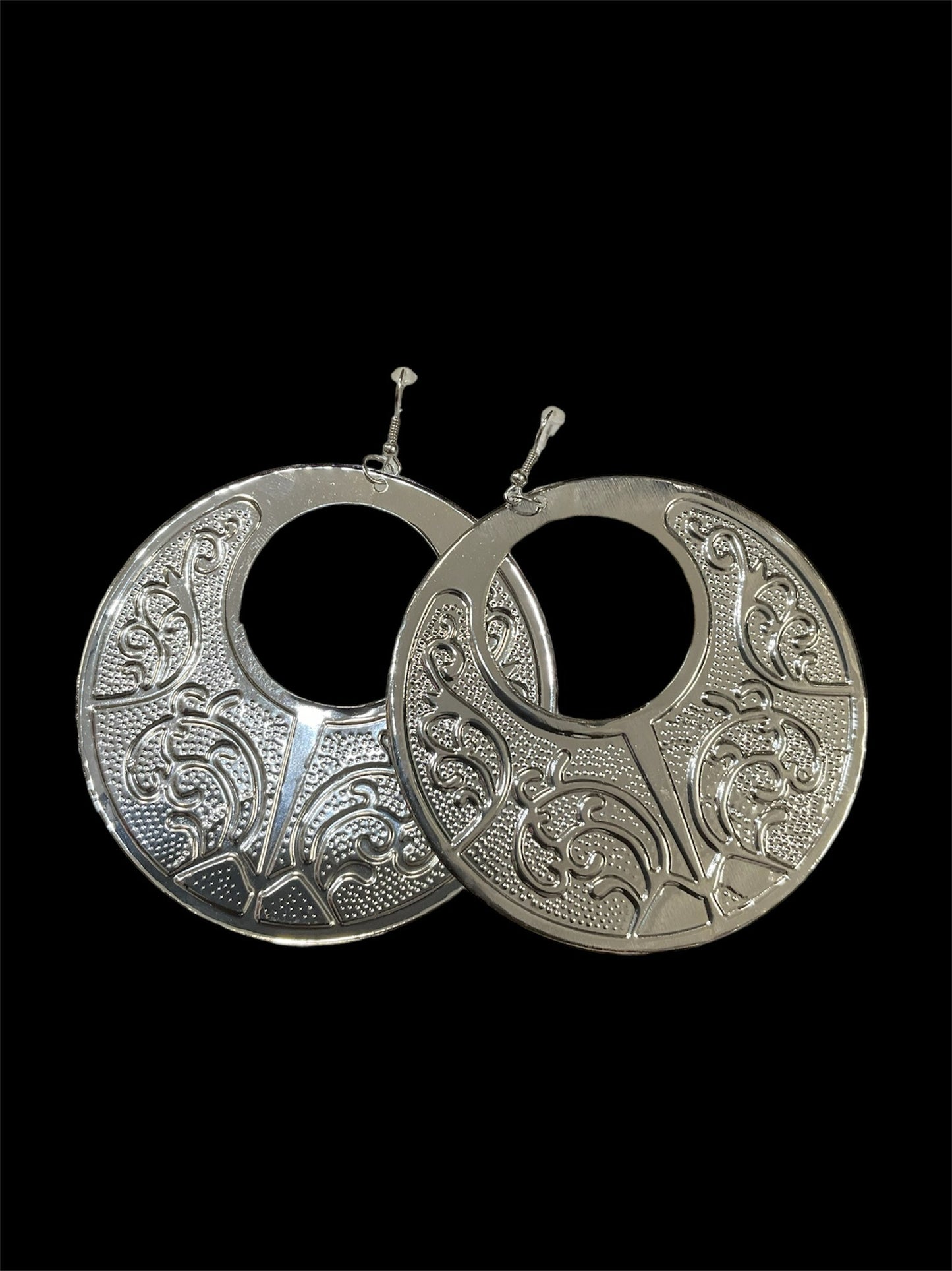 Hanging silver earrings