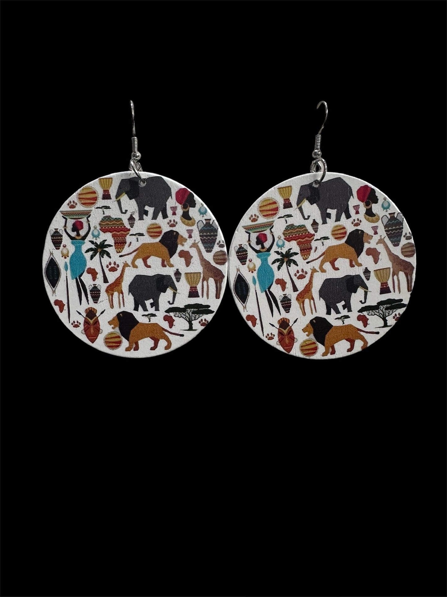 Mixed Animal Print Wooden Earrings