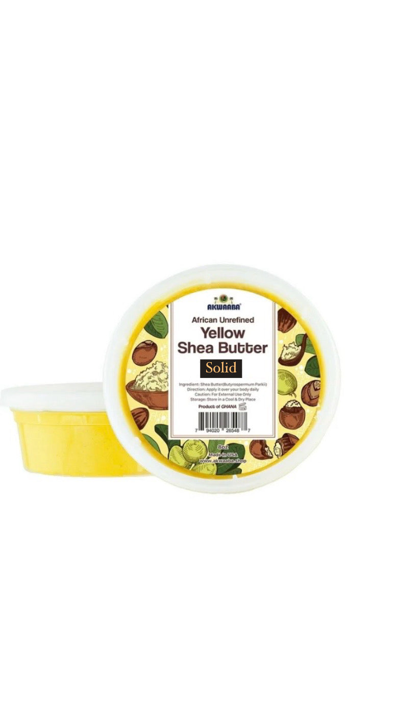 Akwaaba African yellow shea butter solid 8oz