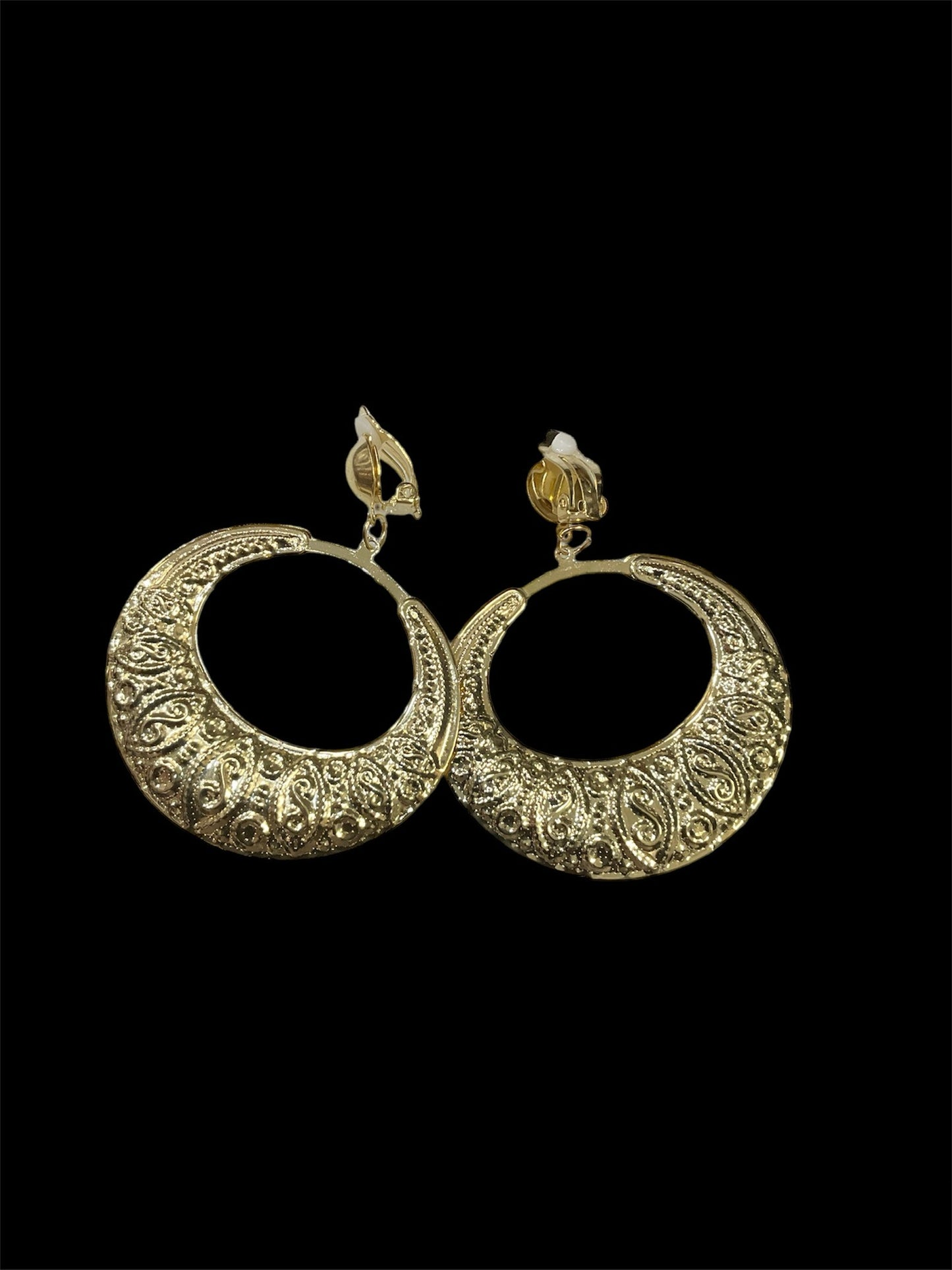 Clip on gold earrings