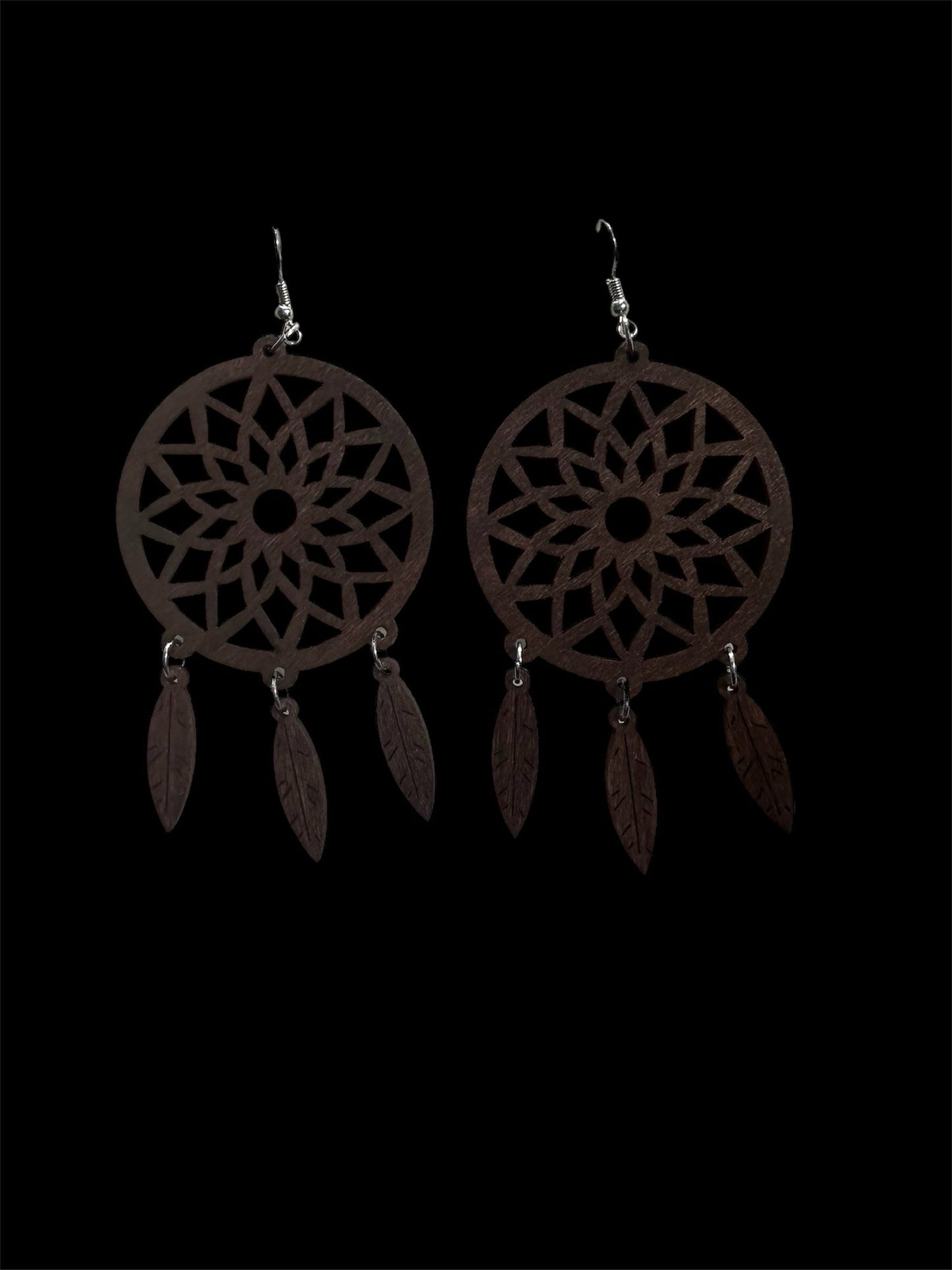 Dream Catcher Wooden Earrings