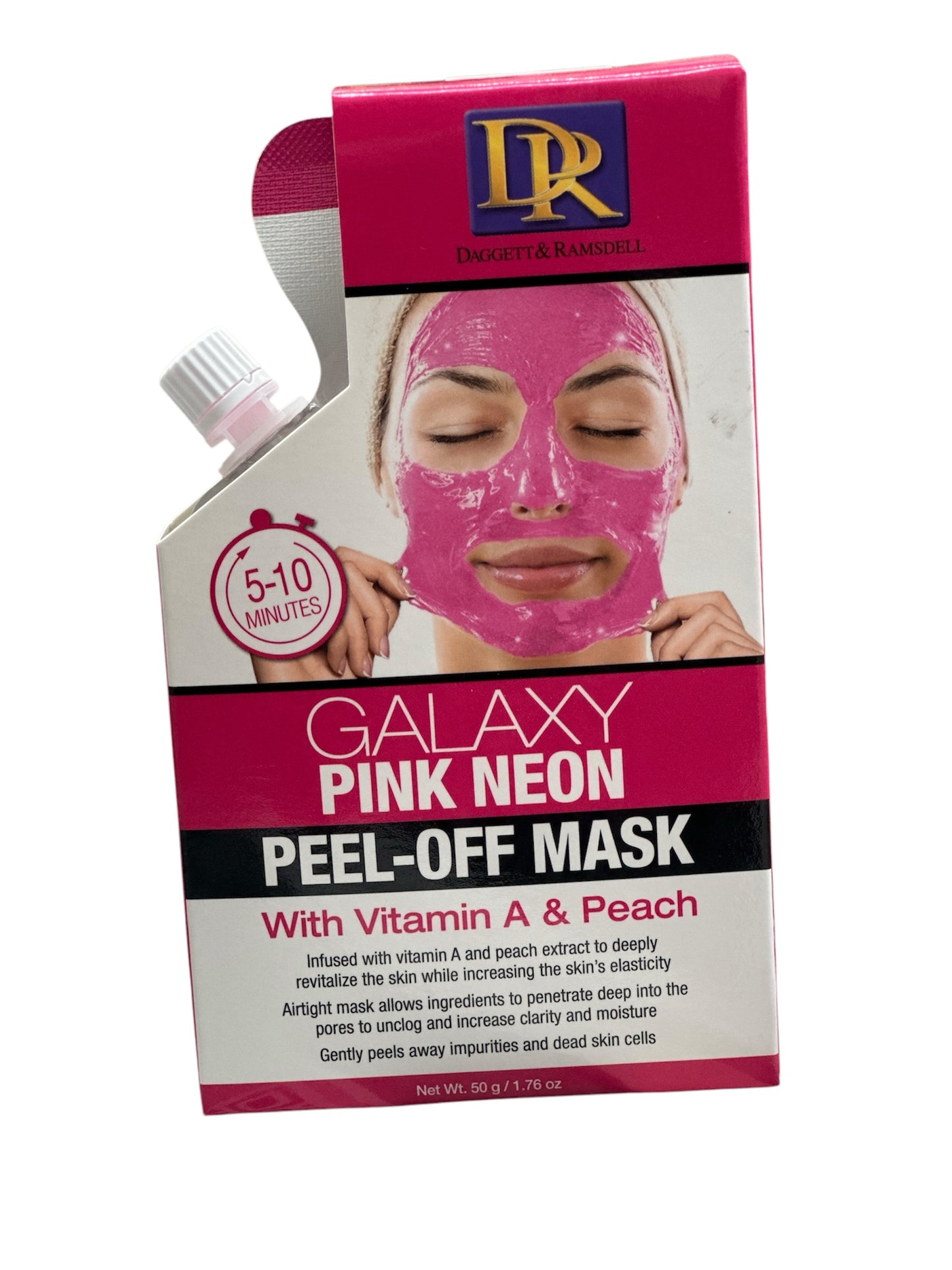 DR DAGGETT & RAMSDELL GALAXY PINK NEON PEEL-OFF MASK With Vitamin A & Peach. 1.76 oz