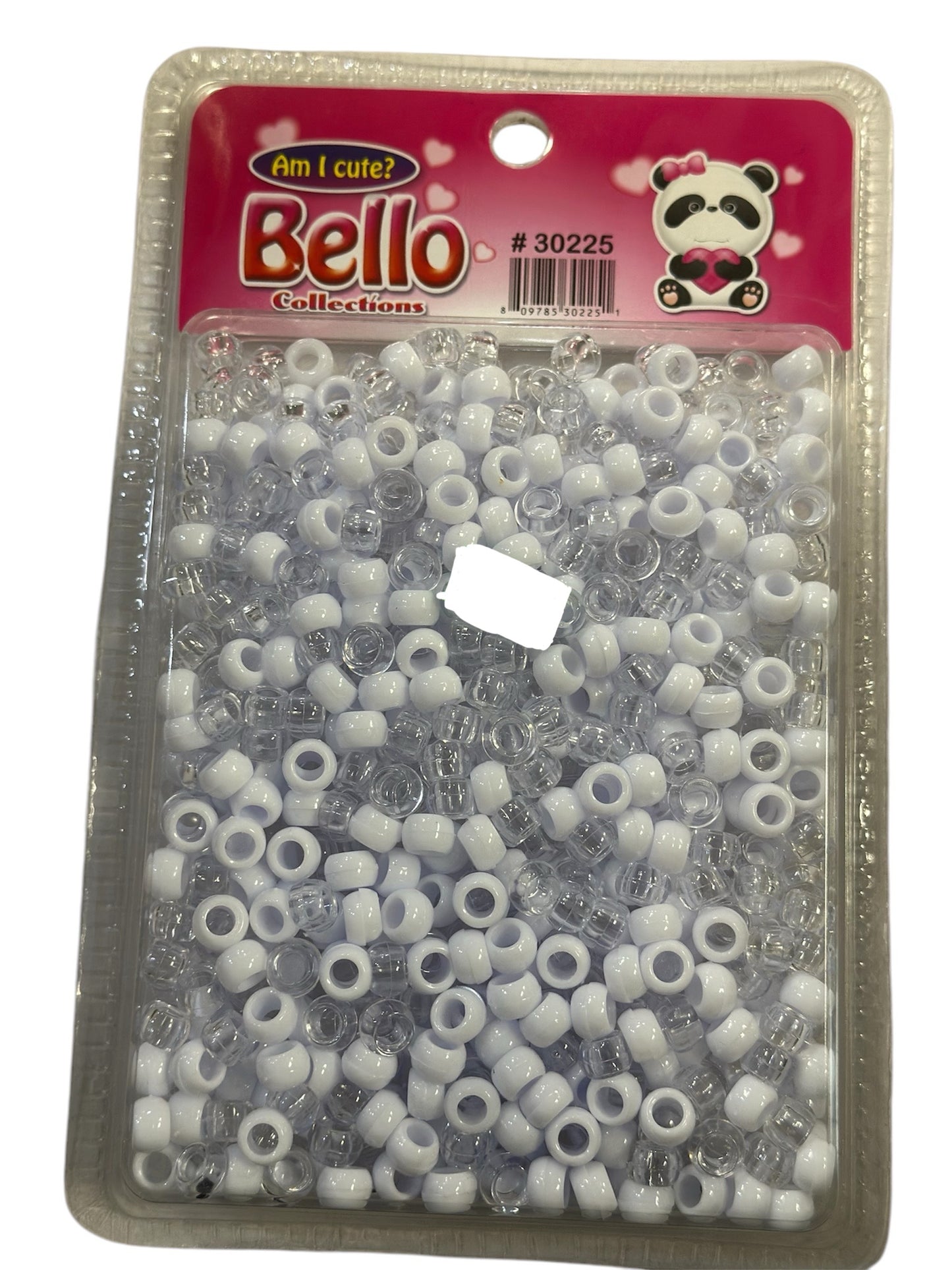 BELLO WHITE ABND CLEAR HAIR BEADS