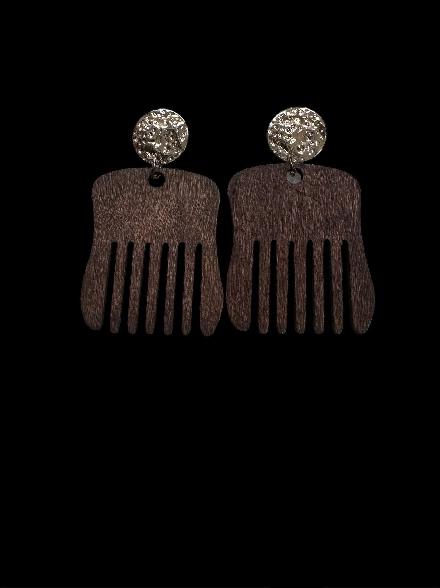 Classy Wooden Pik Comb Earrings