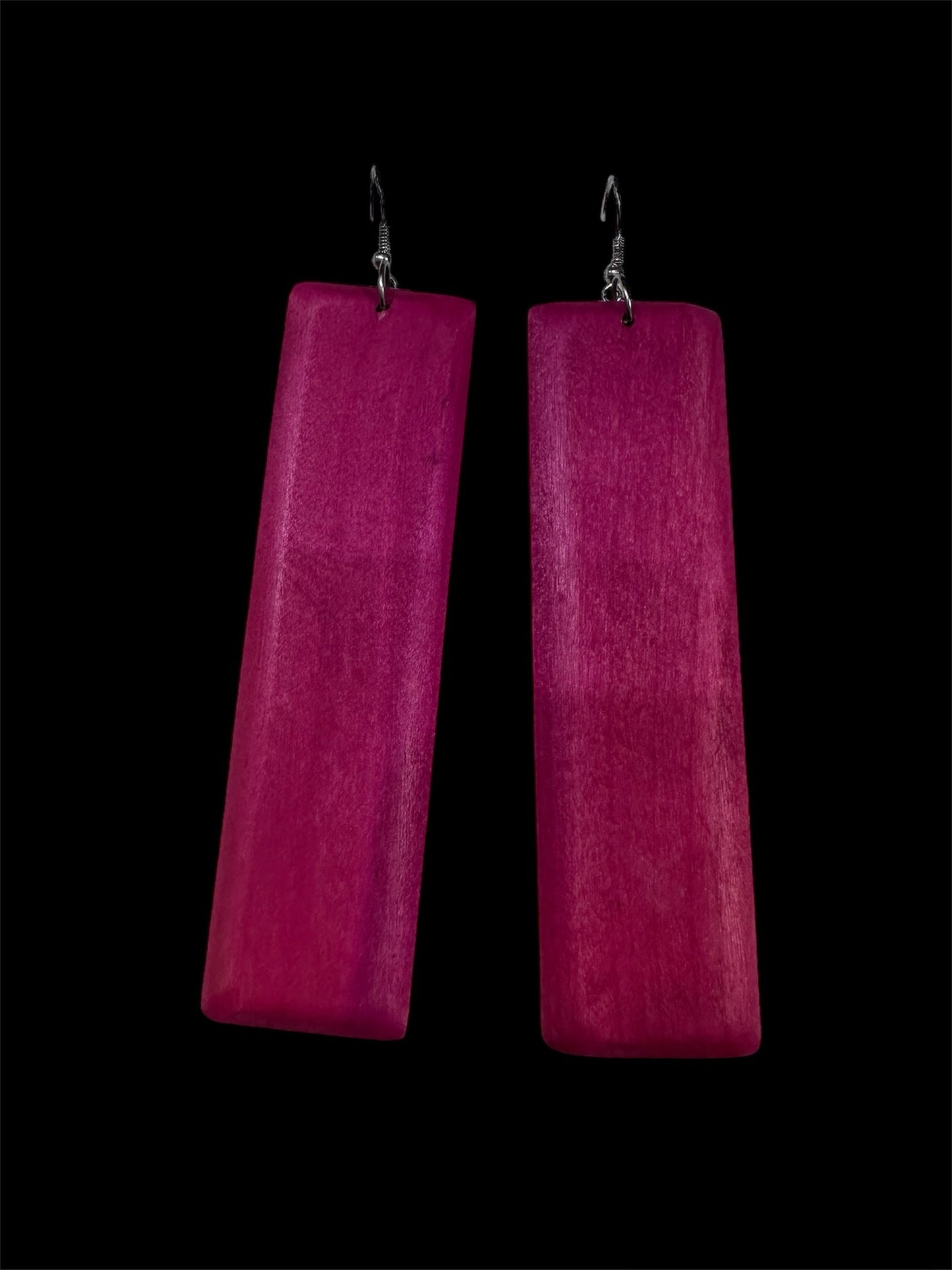 Pink Wooden Earrings