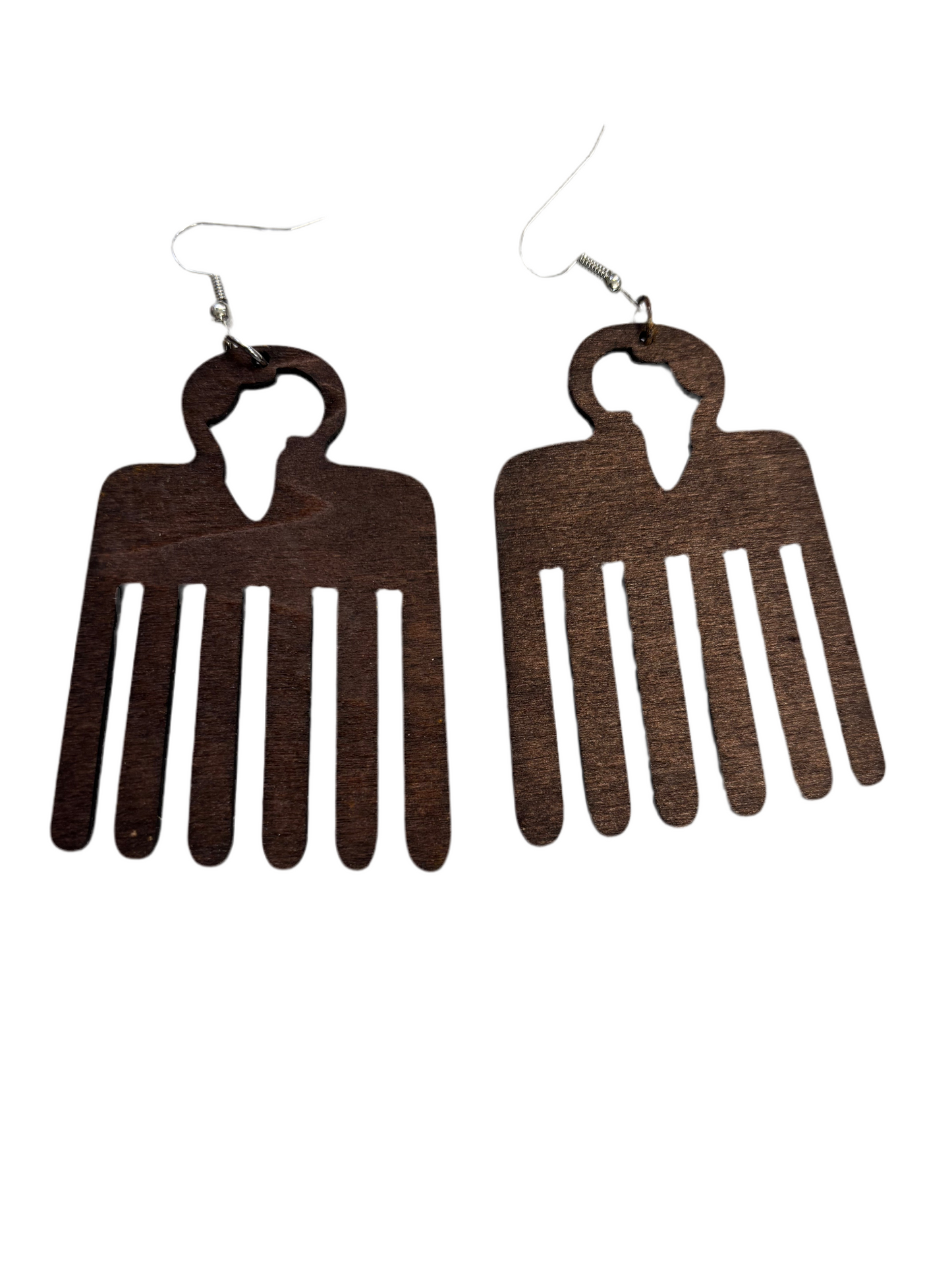 African Map Pik Comb Earrings