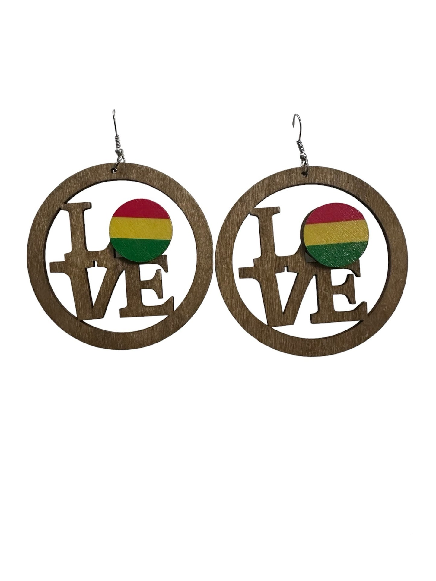 Love Wooden Earrings