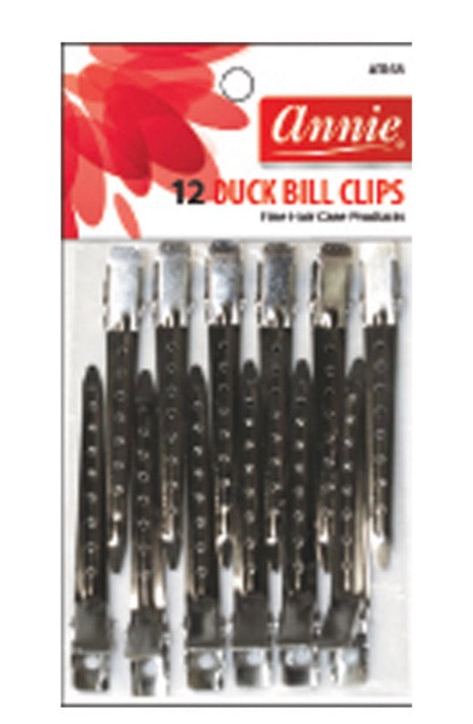 Annie Duck Bill Clips 12 Count, Silver