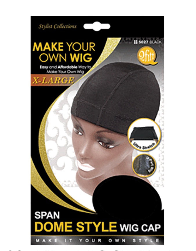 Qfitt Make Your Own Wig Span Dome Style Wig Cap-XL Black