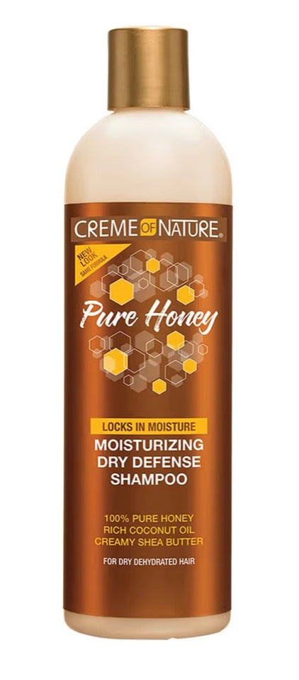 Creme of Nature Pure Honey Moisturizing Dry Defense Shampoo, 12oz