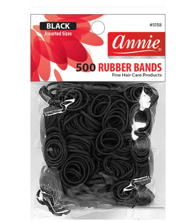 Annie Black Rubber Bands 500 Count