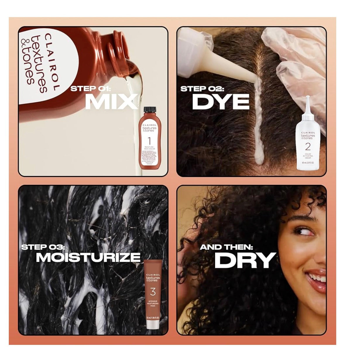 CLAIROL TEXTURES&TONES 3N COCOA BROWN HAIR COLOR.