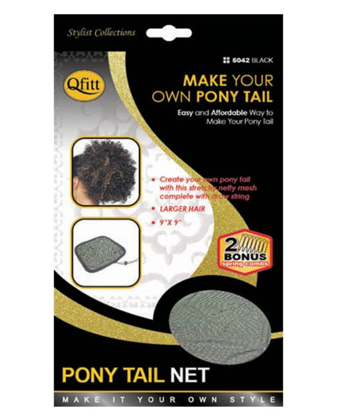 Qfitt Make Your Own Wig Ponytail Mesh Net Black