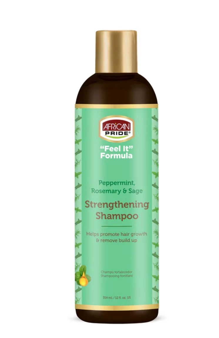 African Pride Peppermint, Rosemary & Sage Strengthening Shampoo, 12oz