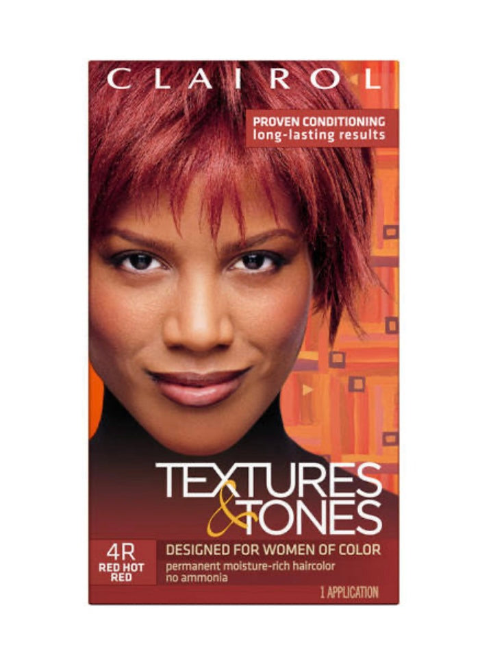 CLAIROL TEXTURES&TONES 4R RED HOT RED hair color.