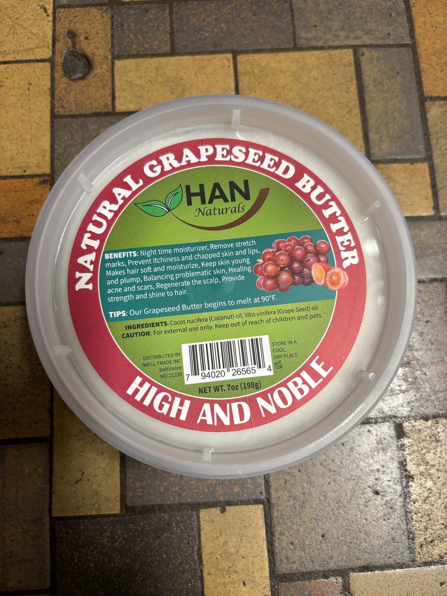 HAN Natural Grapeseed Butter 7oz