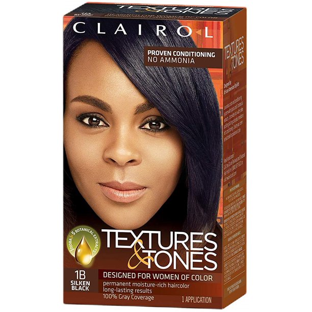 CLAIROL TEXTURES TONES 1B SILKEN BLACK 1B HAIR COLOR
