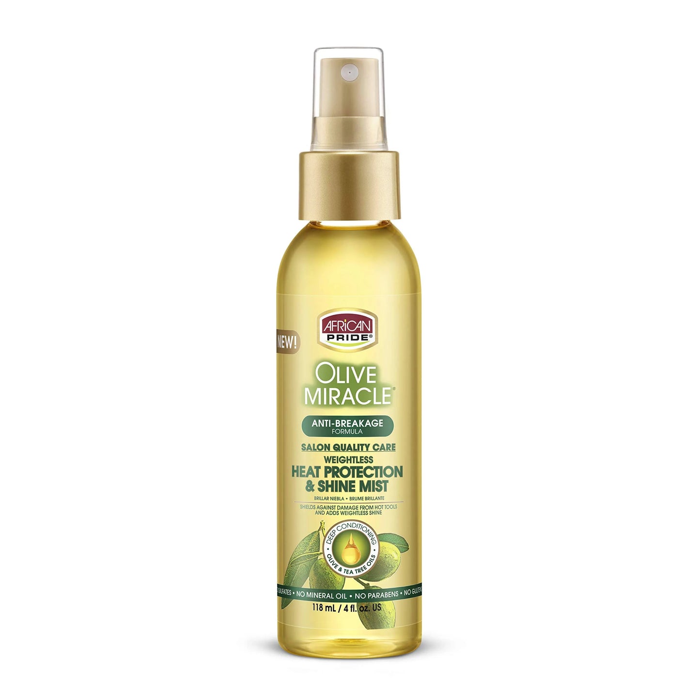 African Pride Olive Miracle Anti Breakage Heat Protection Shine Mist
