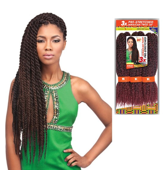 Sensationnel 3X Pre-Stretched Jamaican Twist 36" Braids Synthetic Twist Braid 16"