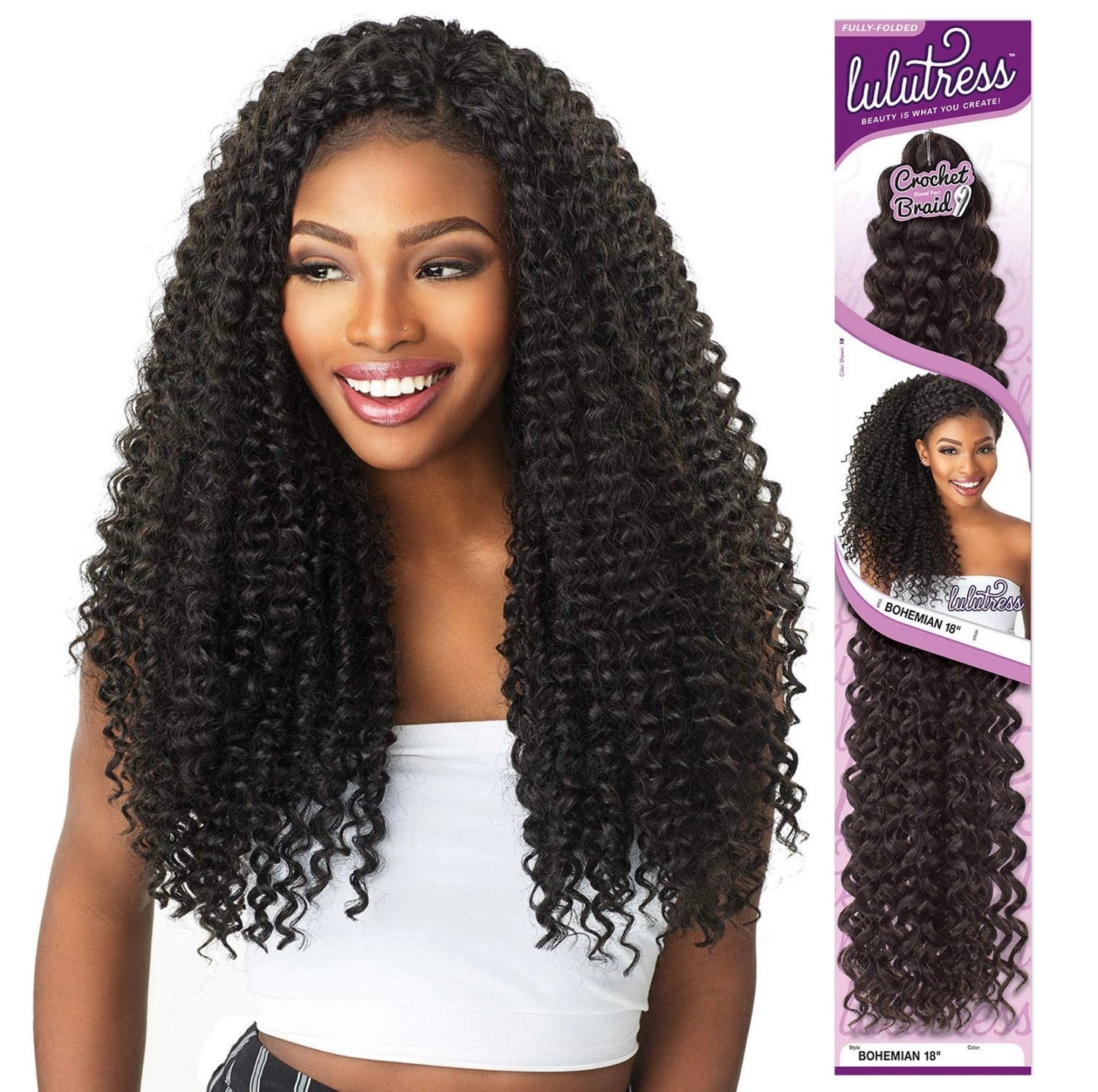 Sensationnel Synthetic Hair Crochet Braids Lulutress Bohemian 18"