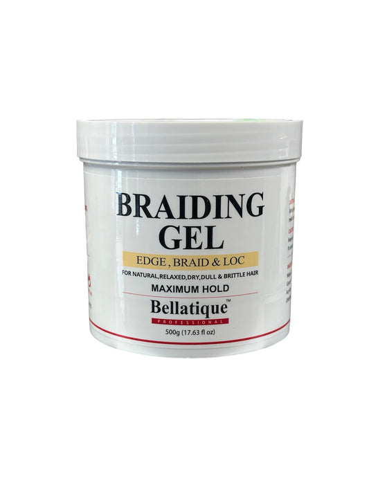 bellatique professional braiding gel for edge ,braid and loc .500g