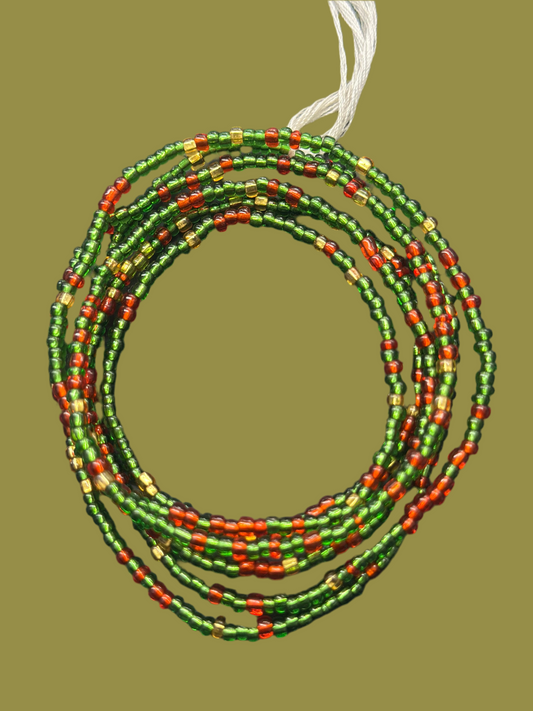 Waist beads [Green , Gold and Red]