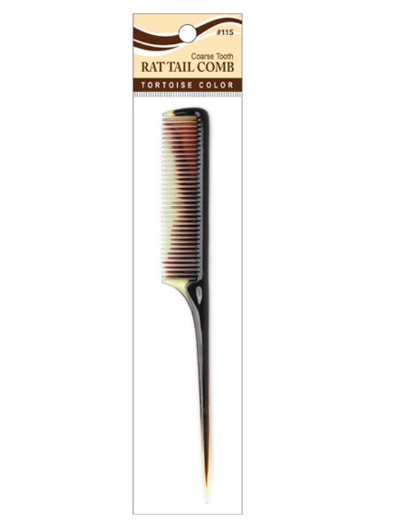 Annie Tortoise Coarse Tooth Rat Tail Comb