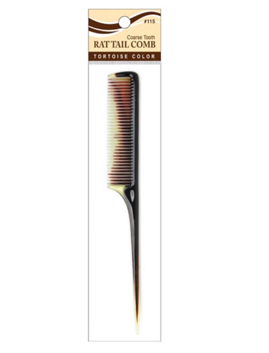 Annie Tortoise Coarse Tooth Rat Tail Comb