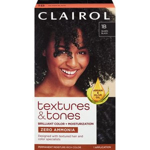 CLAIROL TEXTURES TONES 1B SILKEN BLACK 1B HAIR COLOR
