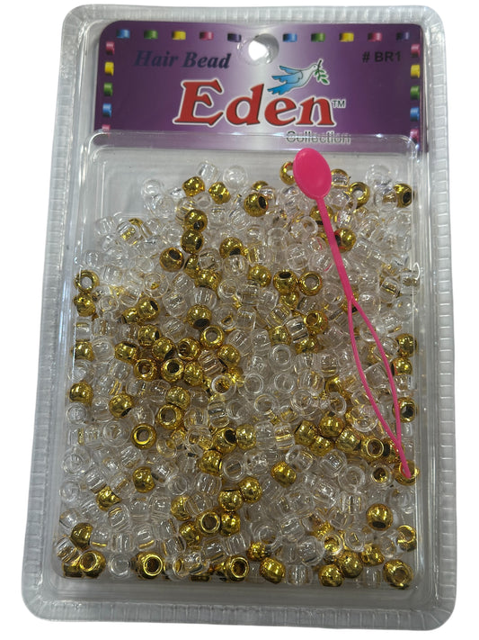 EDEN GOLD AND CLEAR HAIR BEADS