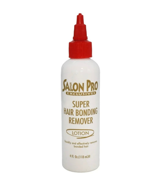 SALON PRO EXCLUSIVES SUPER HAIR BONDING REMOVER
LOTION,Quickly and effectively removes bonded hair 40z