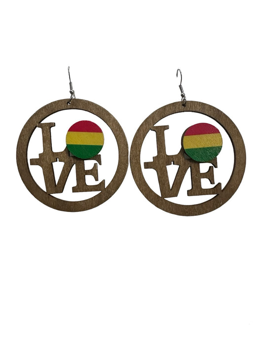 Love Wooden Earrings