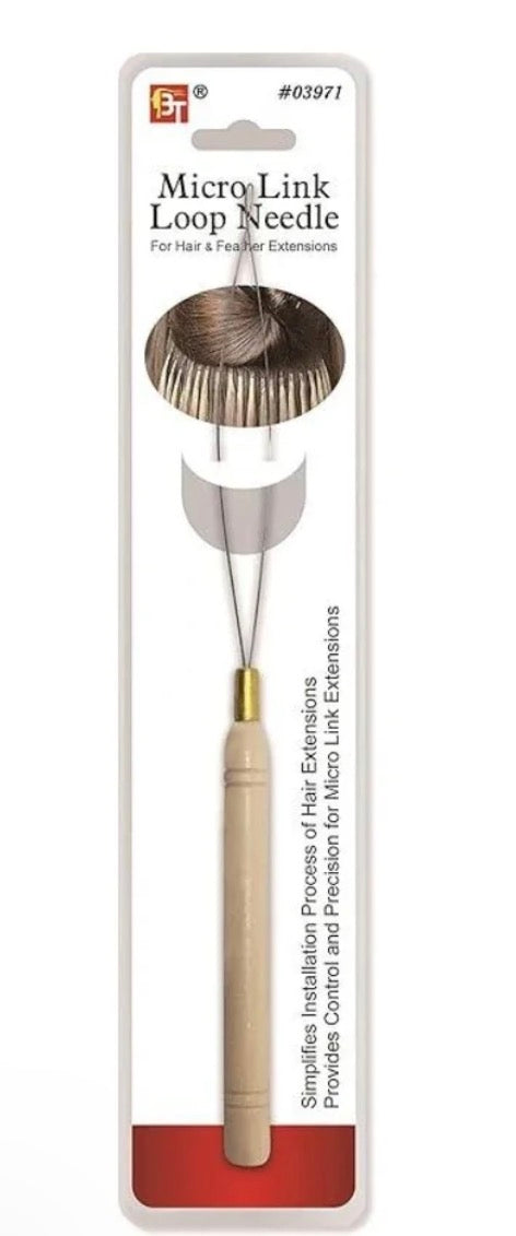 Wooden Micro Link Hair Extensions Loop Needle