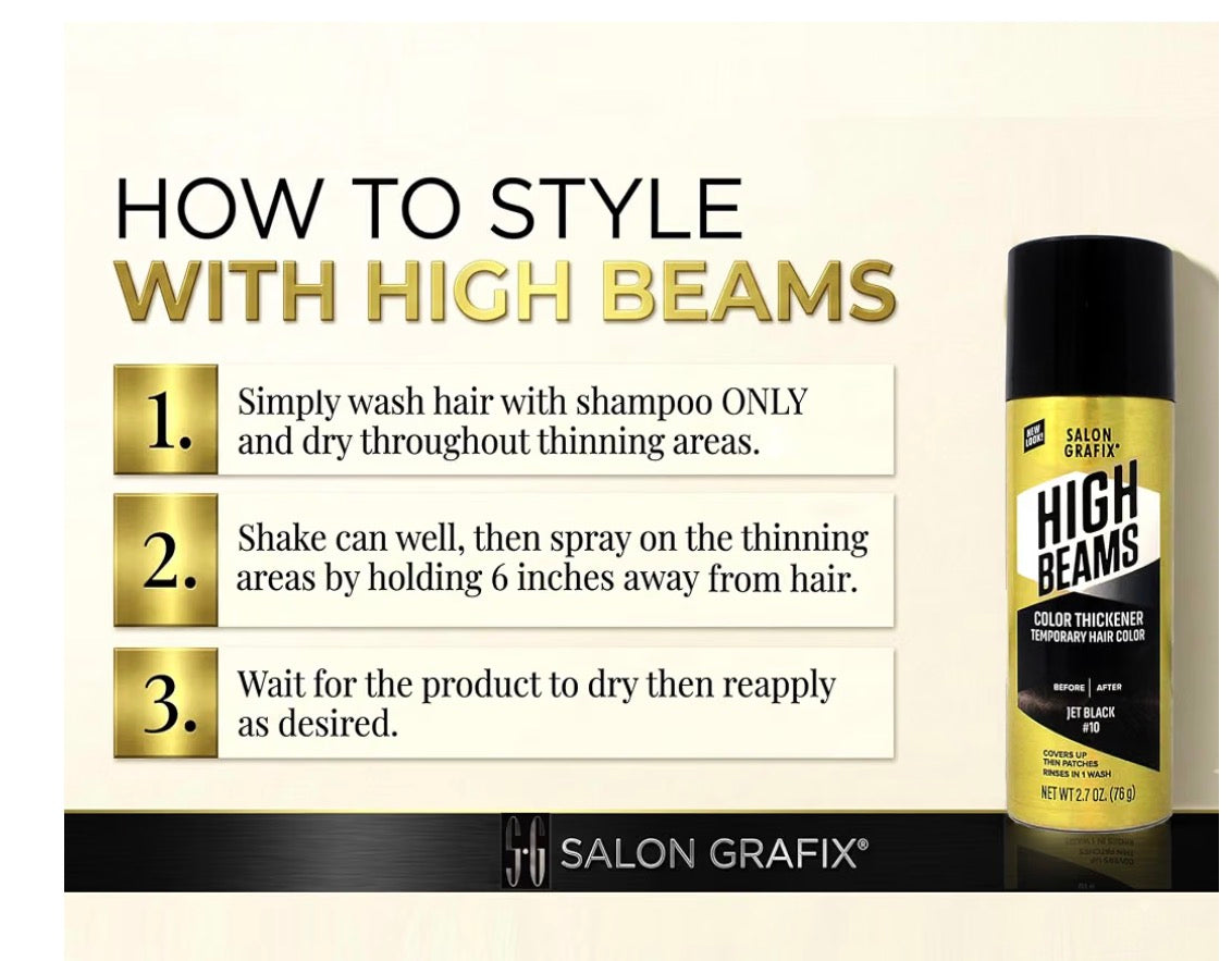 Salon Grafix High Beams Root Cover-Up Temporary Spray-Black 2.7 oz