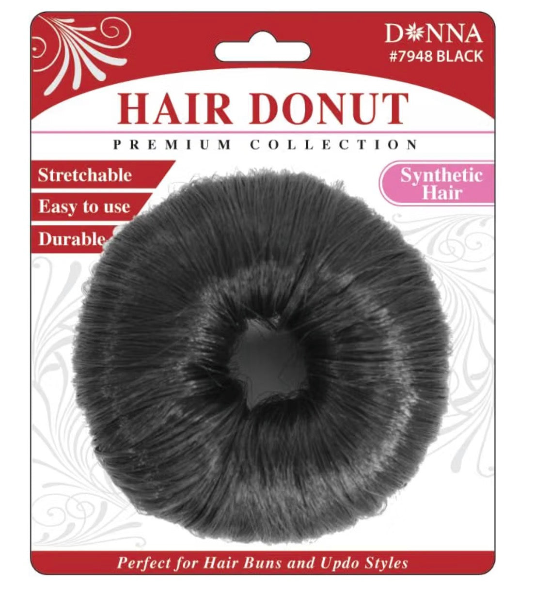 Donna Synthetic Hair Donut Bun Black