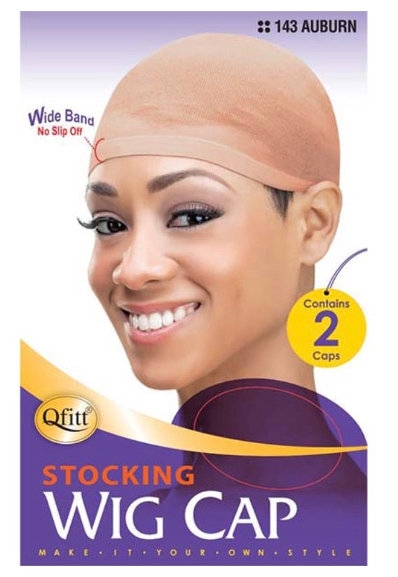 Qfitt Stocking Wig Cap Auburn 2pcs