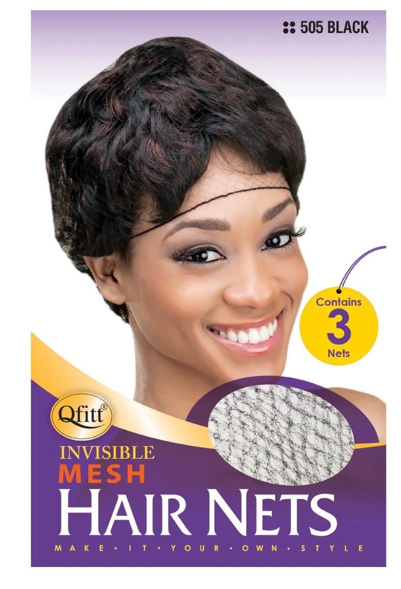 Qfitt Invisible Mesh Hair Net Black