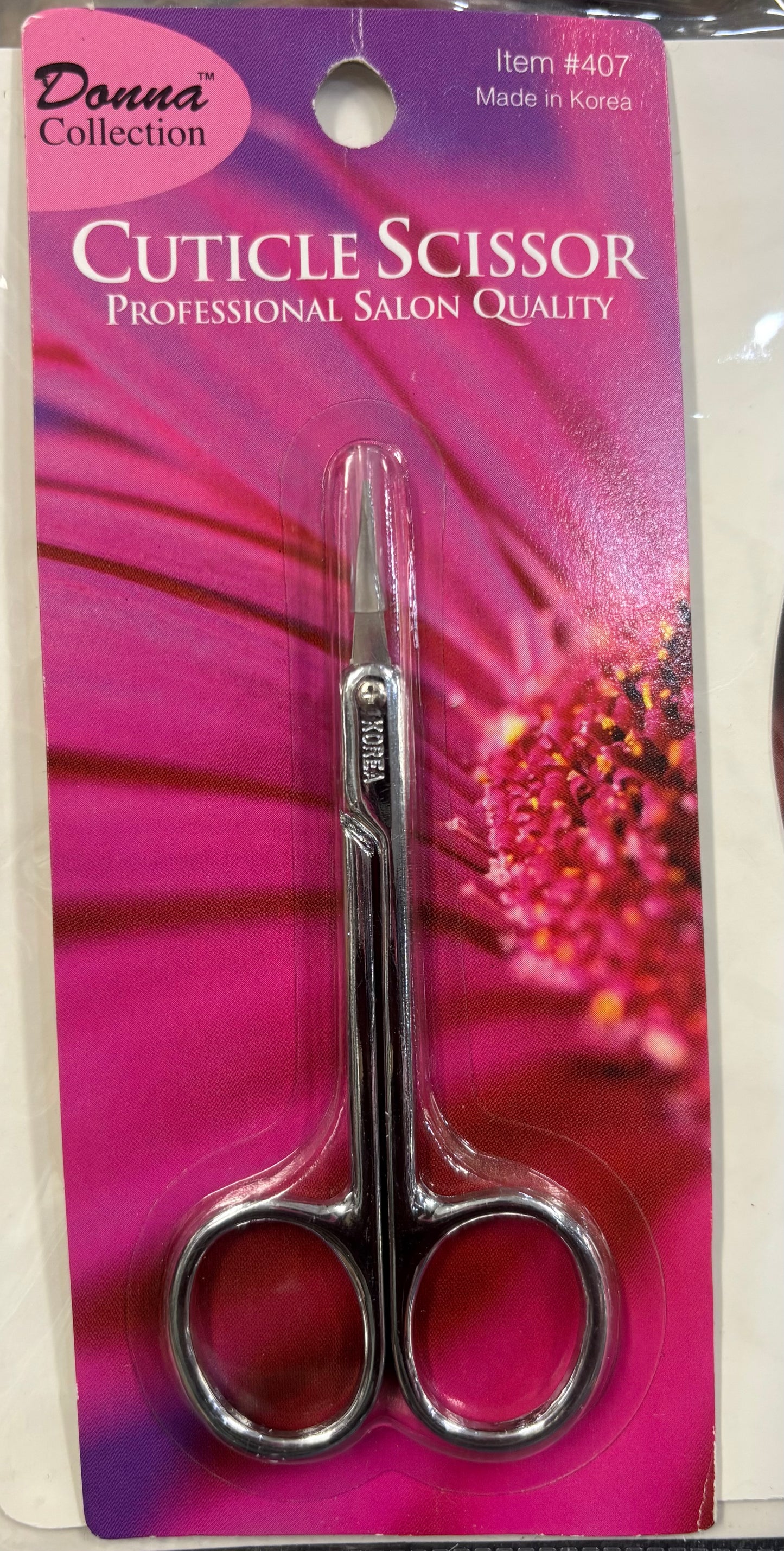 Donna Collection Metal Steel Curved Cutting Scissors for Cuticle, Brow, Lash, Nose hair, Mustache, Nail, Craft