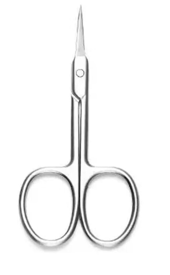 Donna Collection Metal Steel Curved Cutting Scissors for Cuticle, Brow, Lash, Nose hair, Mustache, Nail, Craft