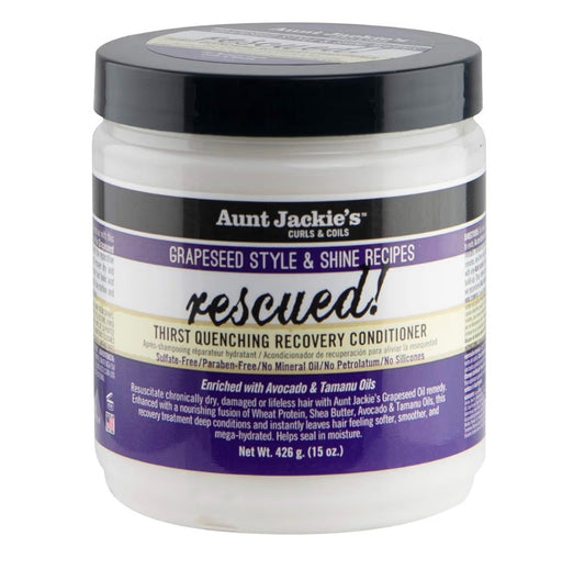 Aunt Jackie's Grapeseed Rescued Thirst Quenching Hair Recovery Conditioner 15 oz
