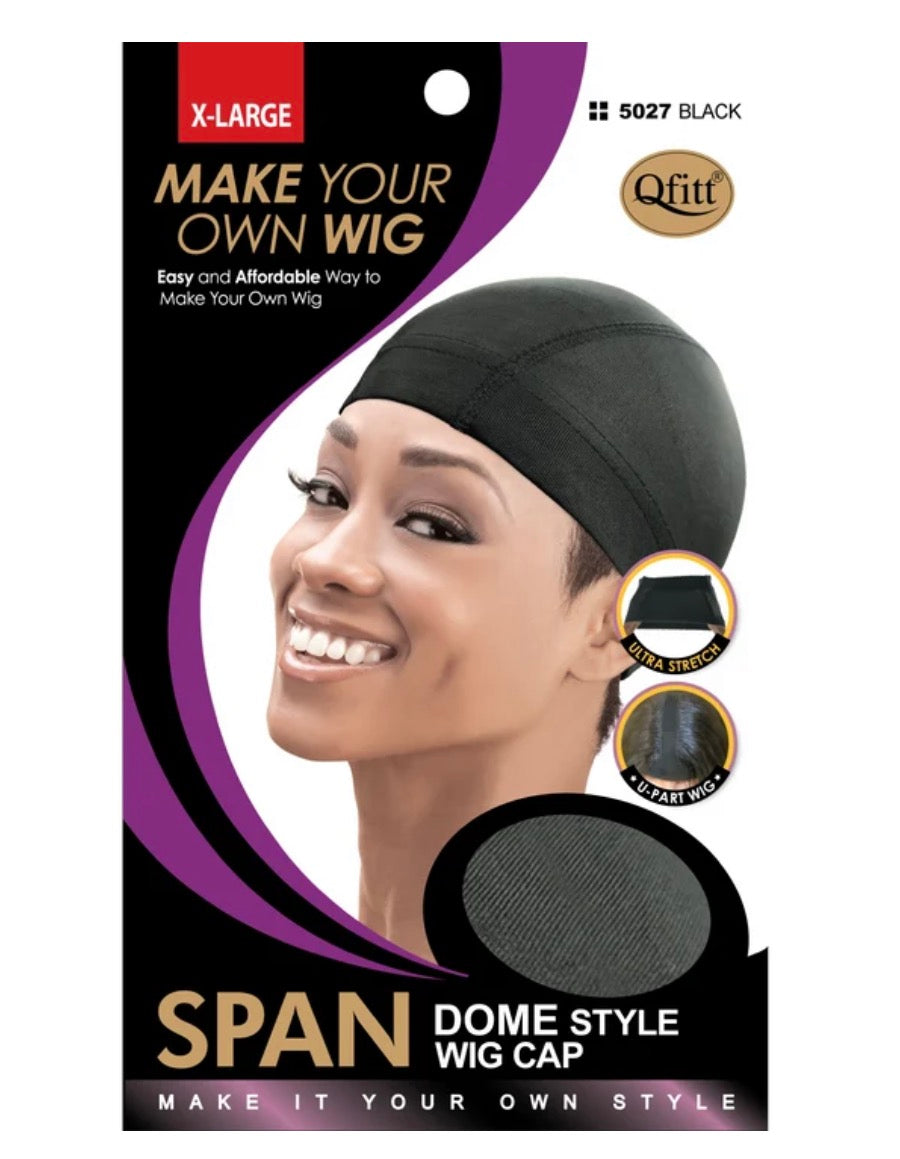 Qfitt Make Your Own Wig Span Dome Style Wig Cap-XL Black