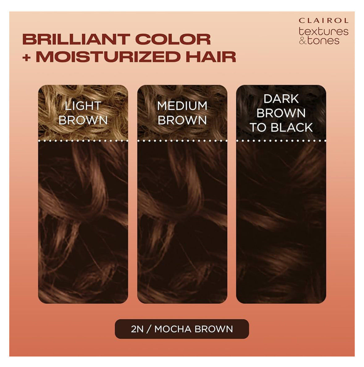 Clairol Texture & Tones Dark Brown 2N